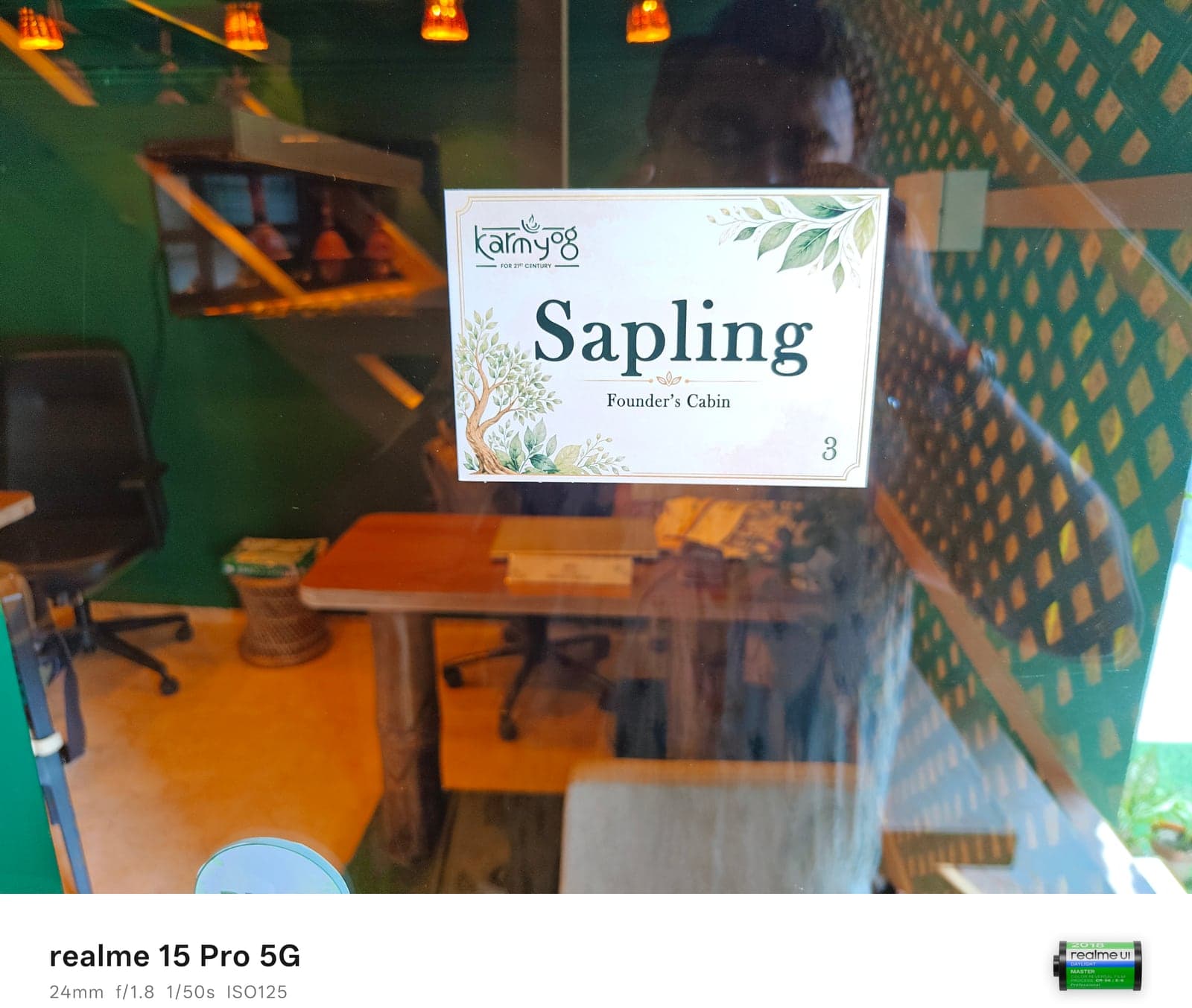 Sapling Founder's Cabin door signage